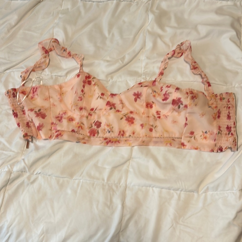 Kendall + Kylie Floral Chiffon Tank Top